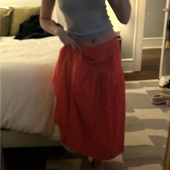 Abercrombie & Fitch red orange Maxi Skirt - Picture 2 of 3